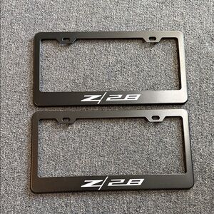 Chevy Chevrolet Z/28 Black License Plate Frame Set